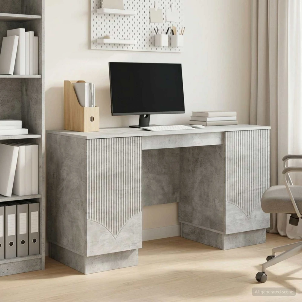 Stalas Betono pilka 142,5 x 50 x 75 cm Apdirbta mediena