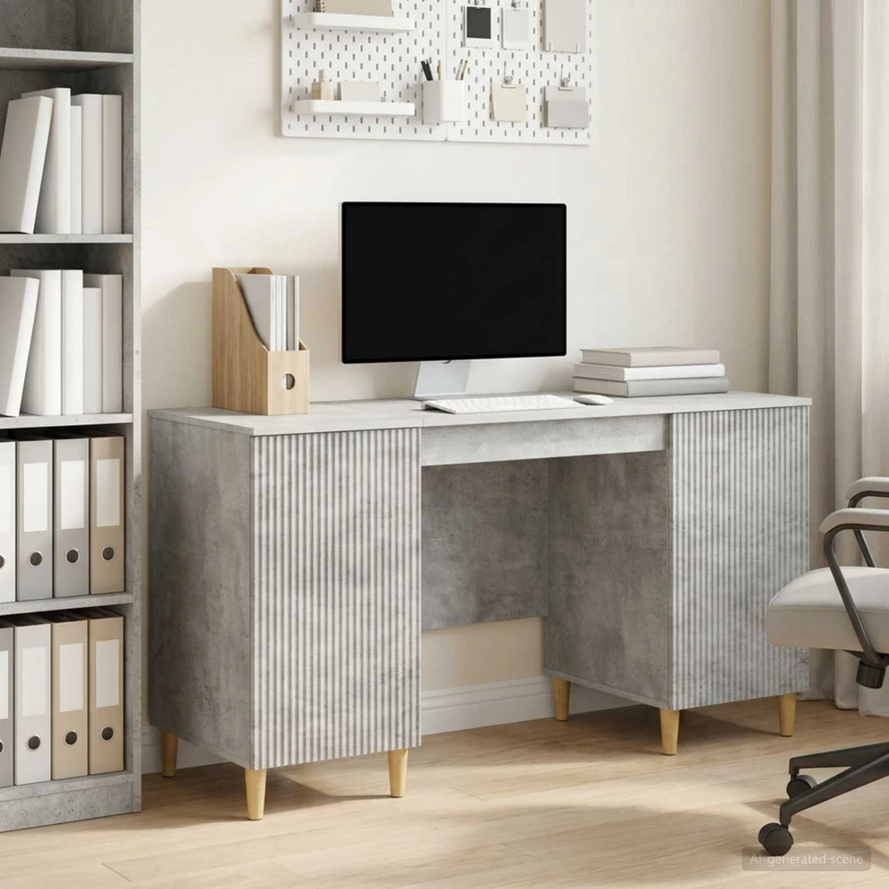 Stalas Betono pilka 142,5 x 50 x 75 cm Apdirbta mediena