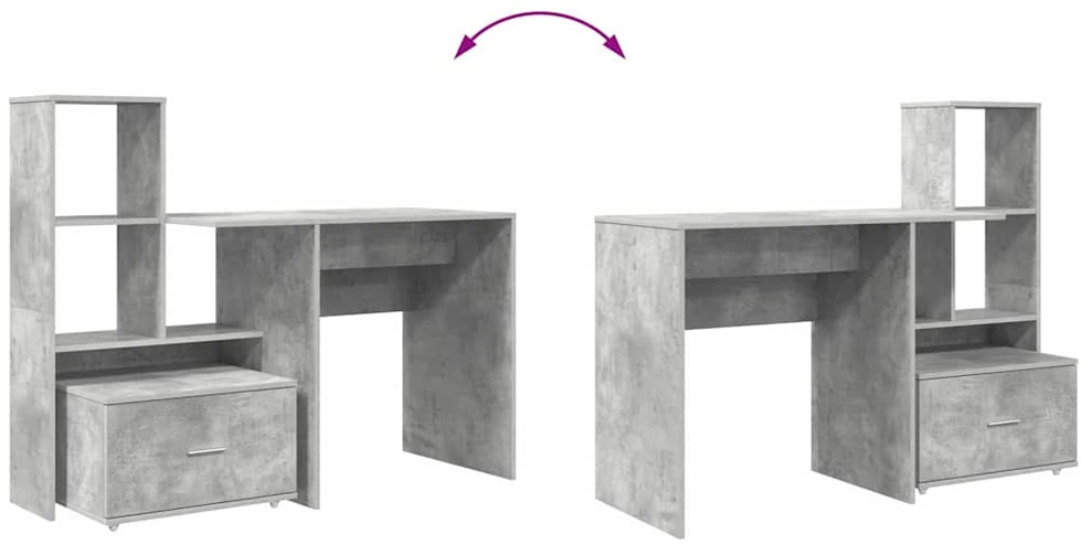 Stalas Betono pilka Apdirbta mediena 131,5 x 50 x 106,5 cm