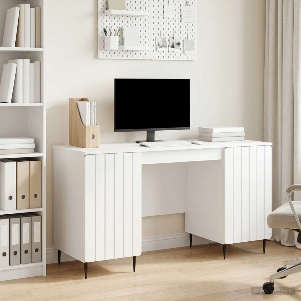 Stalas Itin blizgi balta 142,5 x 50 x 75 cm Apdirbta mediena