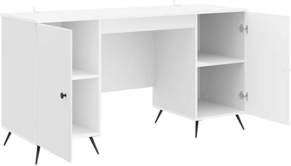 Stalas Itin blizgi balta 142,5 x 50 x 75 cm Apdirbta mediena