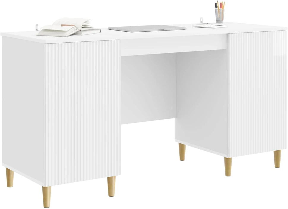 Stalas Itin blizgi balta 142,5 x 50 x 75 cm Apdirbta mediena