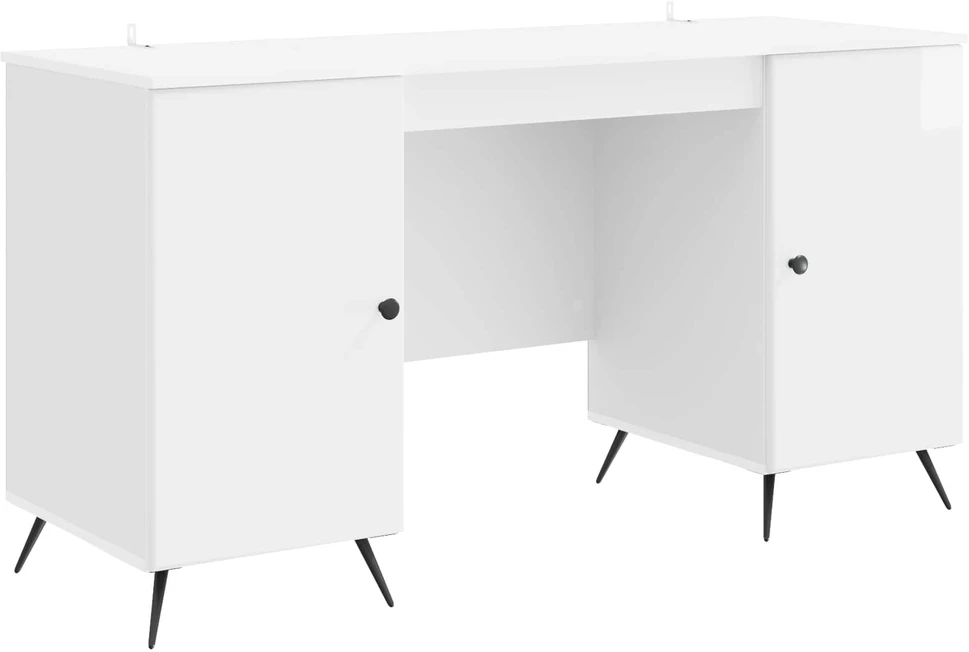 Stalas Itin blizgi balta 142,5 x 50 x 75 cm Apdirbta mediena