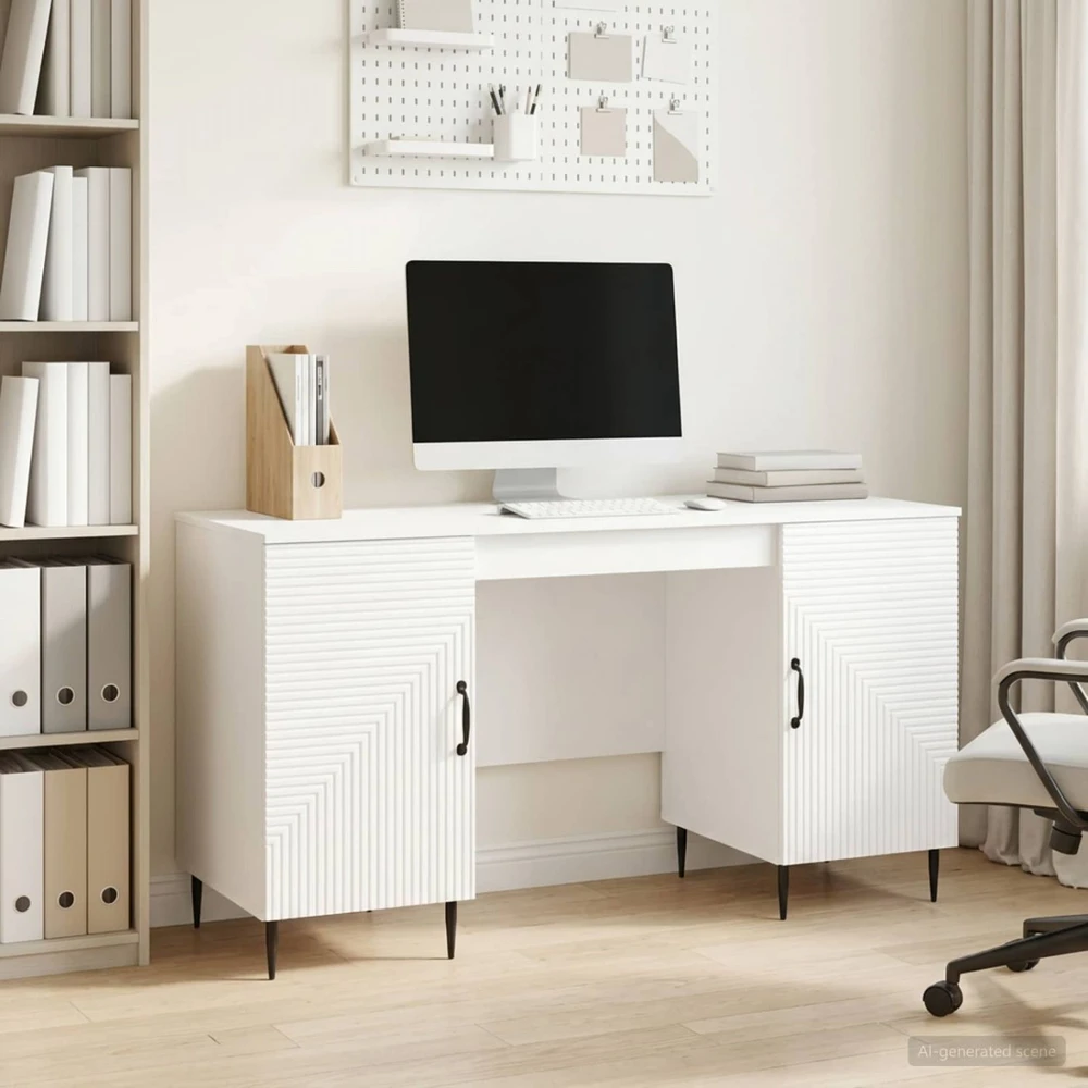 Stalas Itin blizgi balta 142,5 x 50 x 75 cm Apdirbta mediena