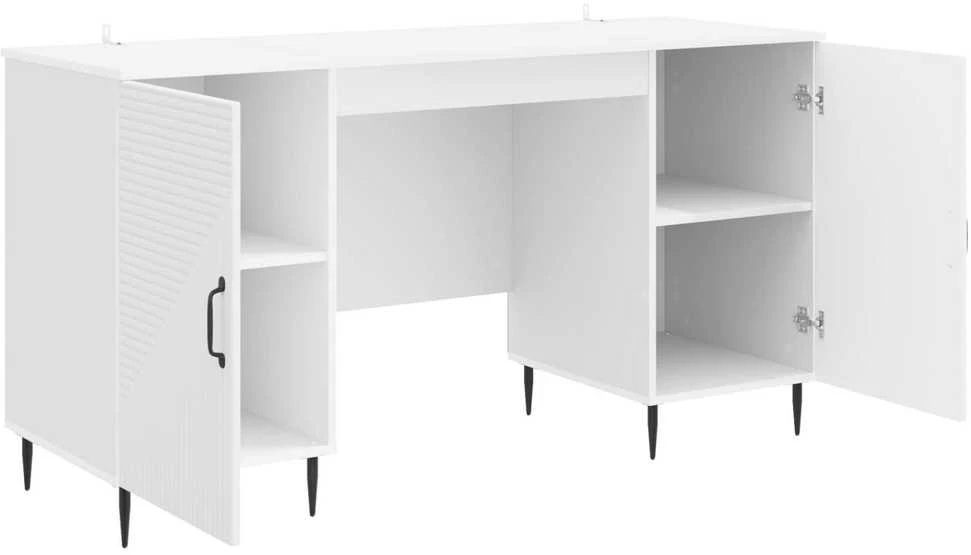 Stalas Itin blizgi balta 142,5 x 50 x 75 cm Apdirbta mediena
