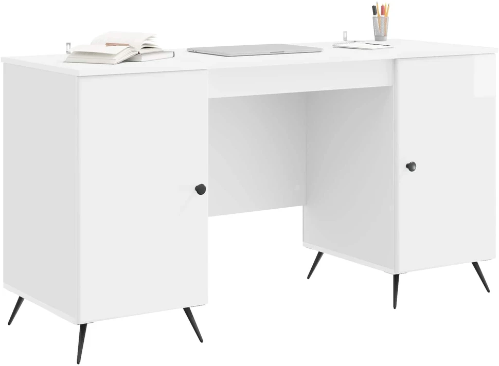 Stalas Itin blizgi balta 142,5 x 50 x 75 cm Apdirbta mediena