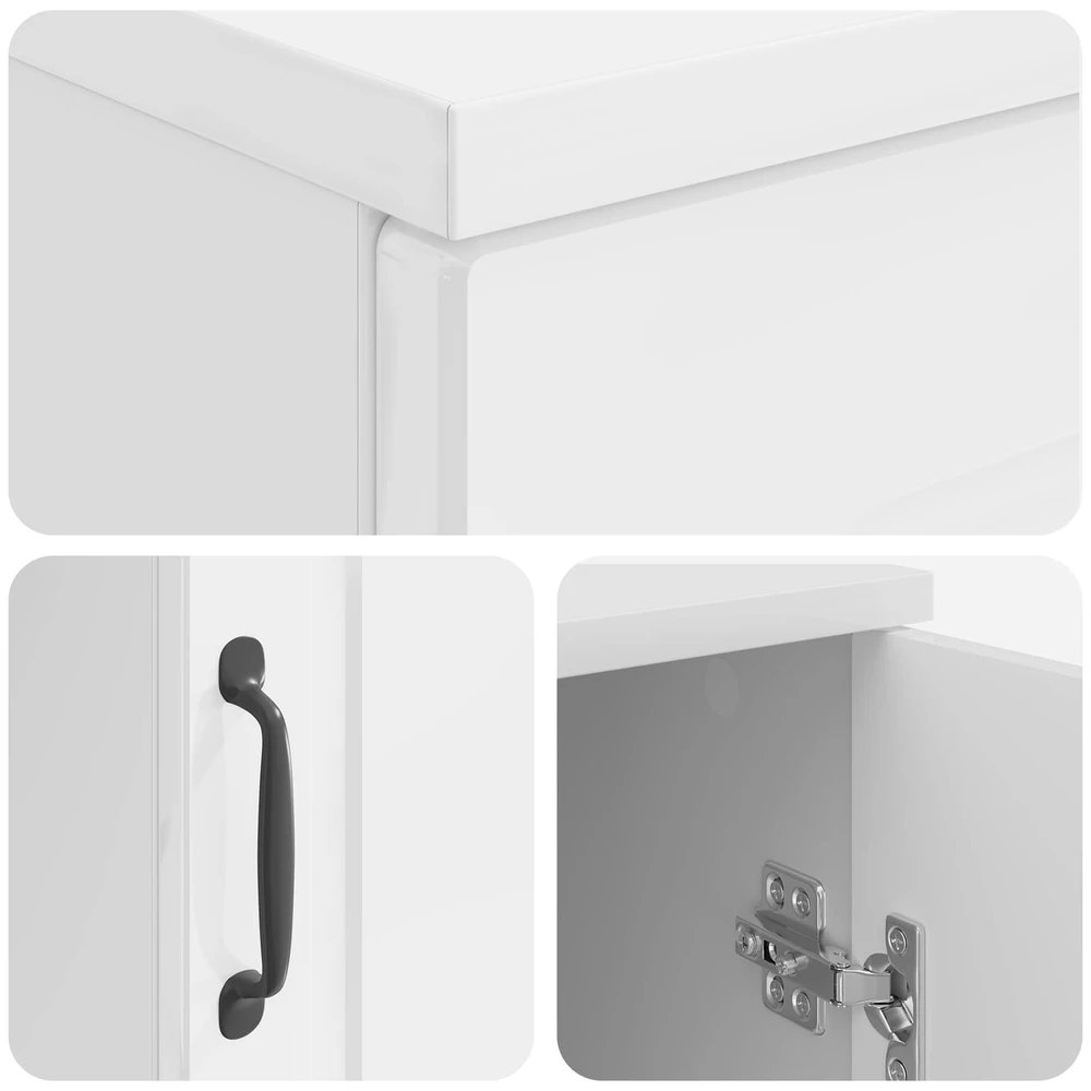 Stalas Itin blizgi balta 142,5 x 50 x 75 cm Apdirbta mediena