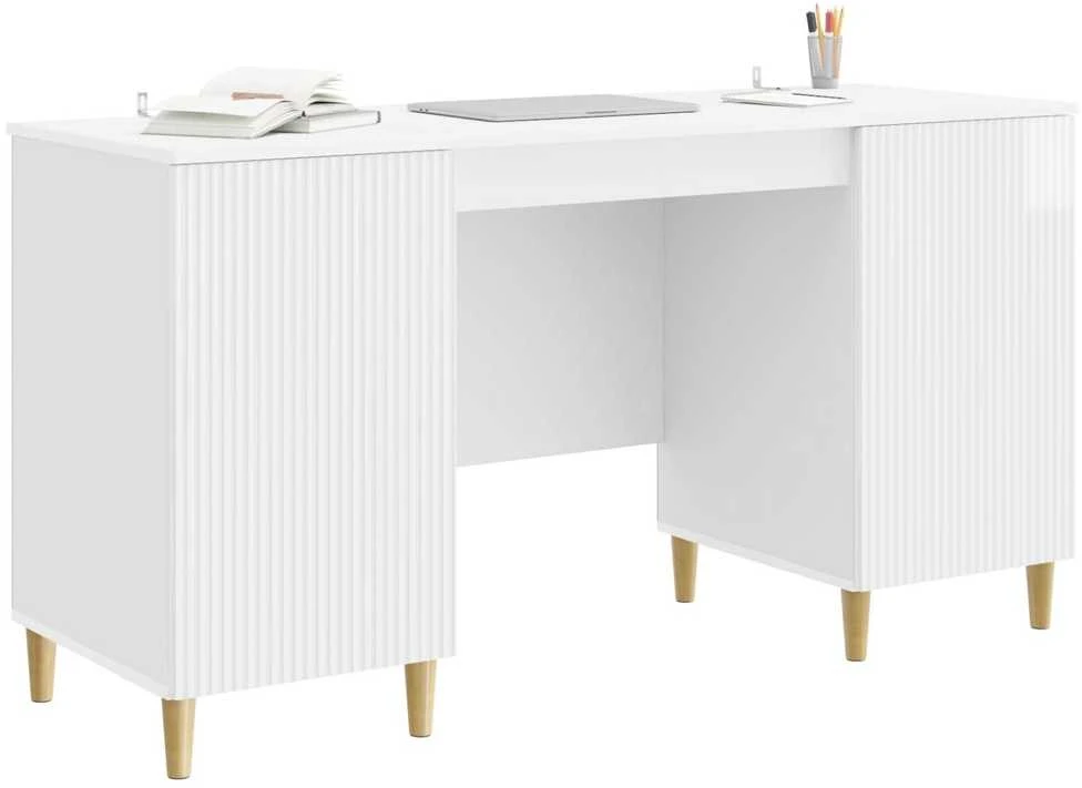 Stalas Itin blizgi balta 142,5 x 50 x 75 cm Apdirbta mediena