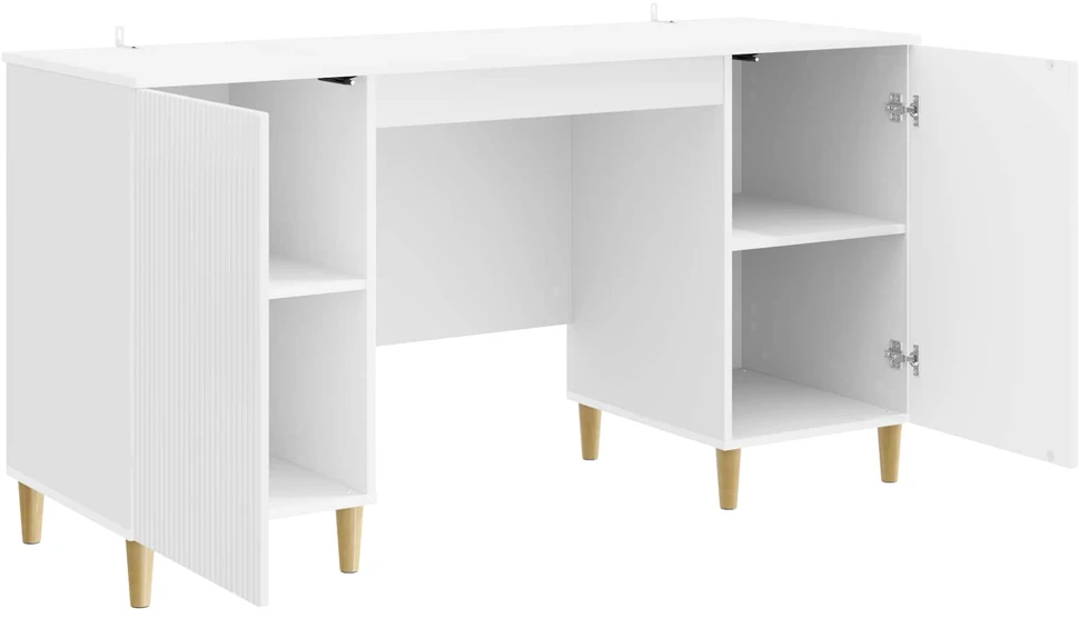 Stalas Itin blizgi balta 142,5 x 50 x 75 cm Apdirbta mediena