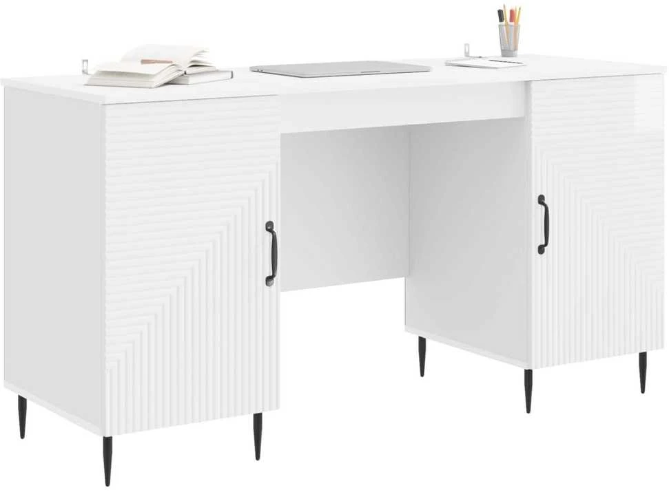 Stalas Itin blizgi balta 142,5 x 50 x 75 cm Apdirbta mediena