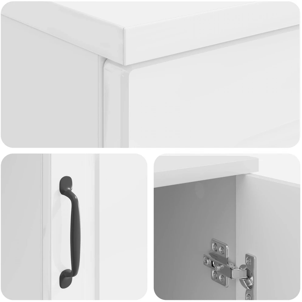Stalas Itin blizgi balta 142,5 x 50 x 75 cm Apdirbta mediena