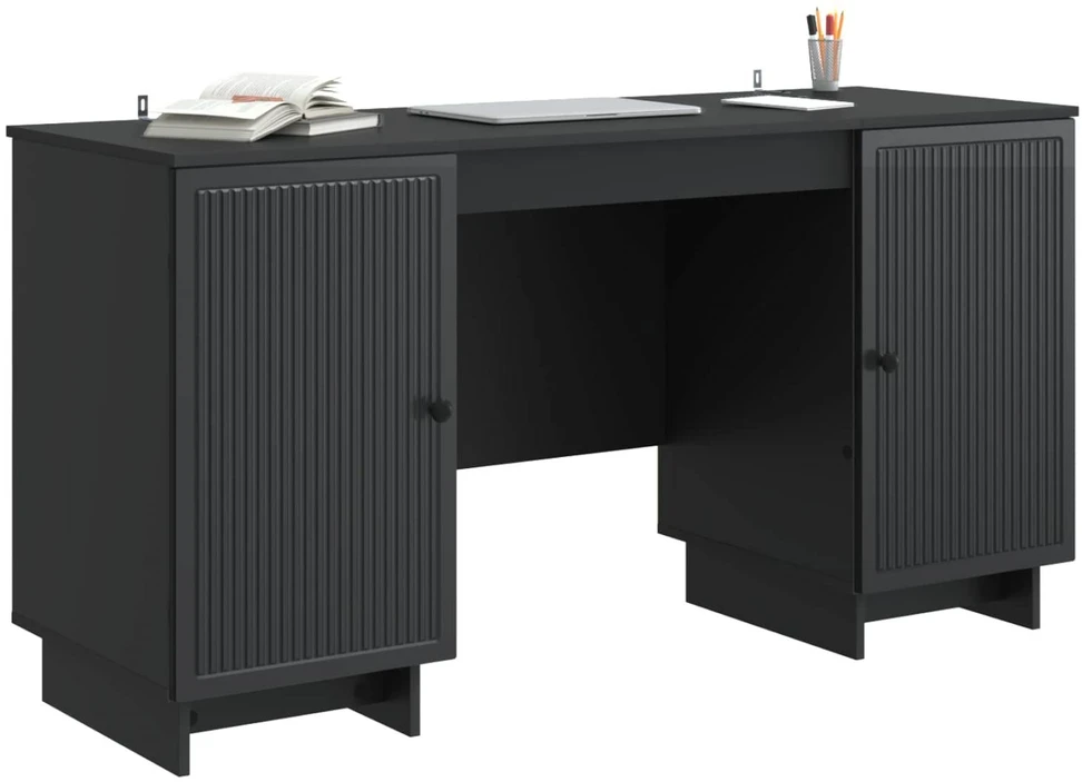 Stalas Juoda Apdirbta mediena 142,5 x 50 x 75 cm