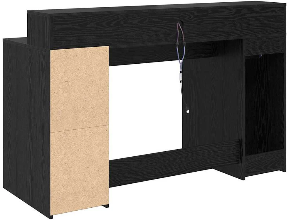 stalas Juodas ąžuolas 140x55x91 cm Inžinerinė mediena