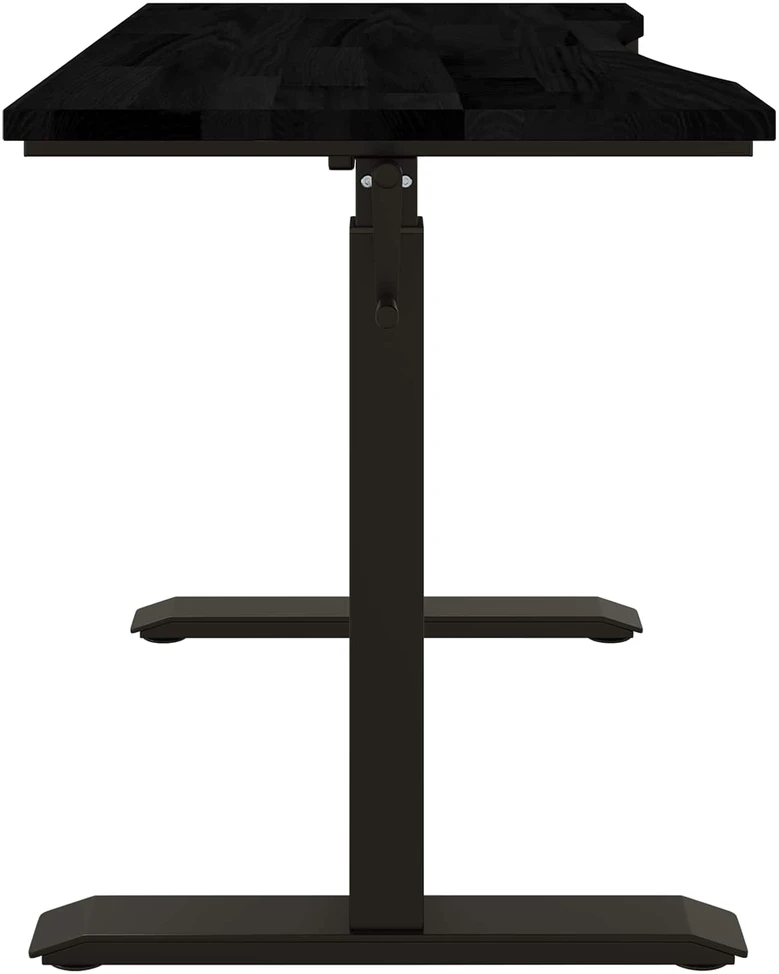 Stalas Juoda ir Tamsiai Ruda 120 x 60 cm Kietas ąžuolo medis