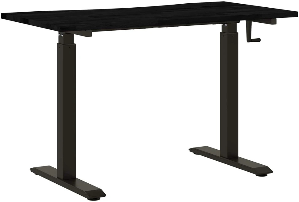 Stalas Juoda ir Tamsiai Ruda 120 x 60 cm Kietas ąžuolo medis