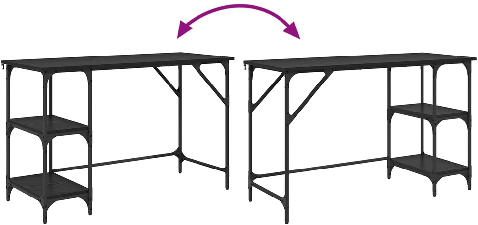 Stalas Juodas ąžuolas 120 x 50 x 75 cm Apdirbta mediena