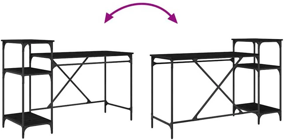 Stalas Juodas ąžuolas Apdirbta mediena 135 x 50 x 90 cm