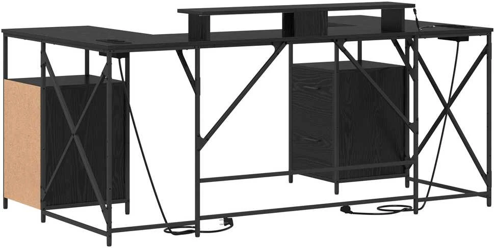 Stalas Juodas ąžuolas Apdirbta mediena 182 x 101 x 87,5 cm