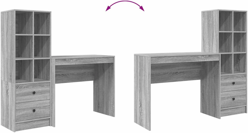 Stalas Pilkas Sonoma 135,5 x 40 x 127 cm 2 vnt.