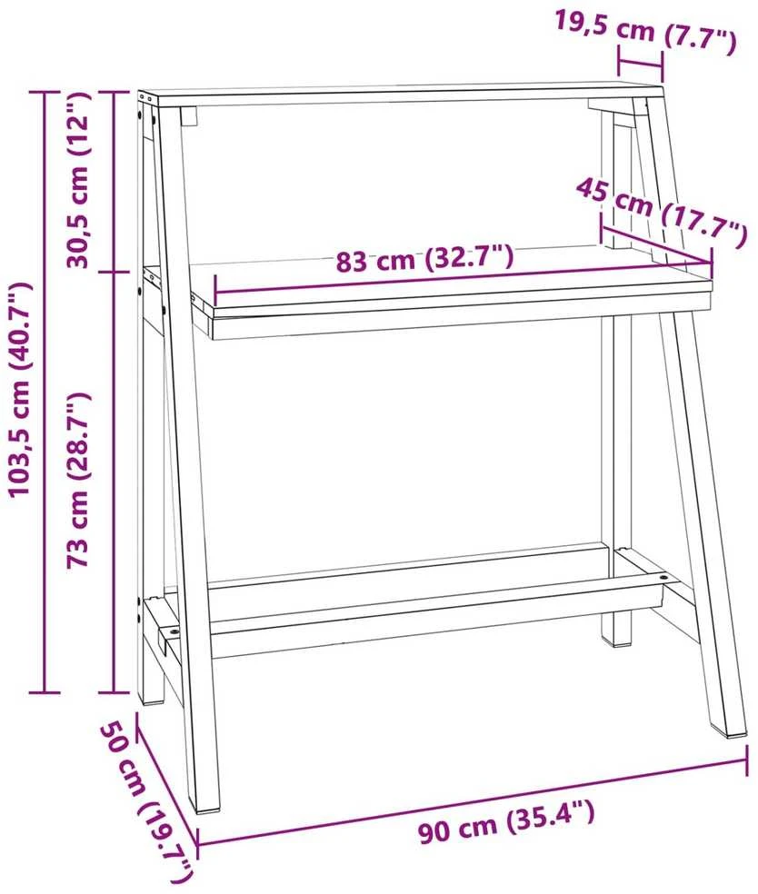 Stalas Ruda 90 x 50 x 103 cm Kietas atkurtas medis