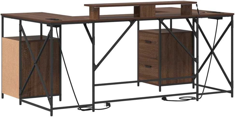 Stalas Rudas ąžuolas Apdirbta mediena 182 x 101 x 87,5 cm