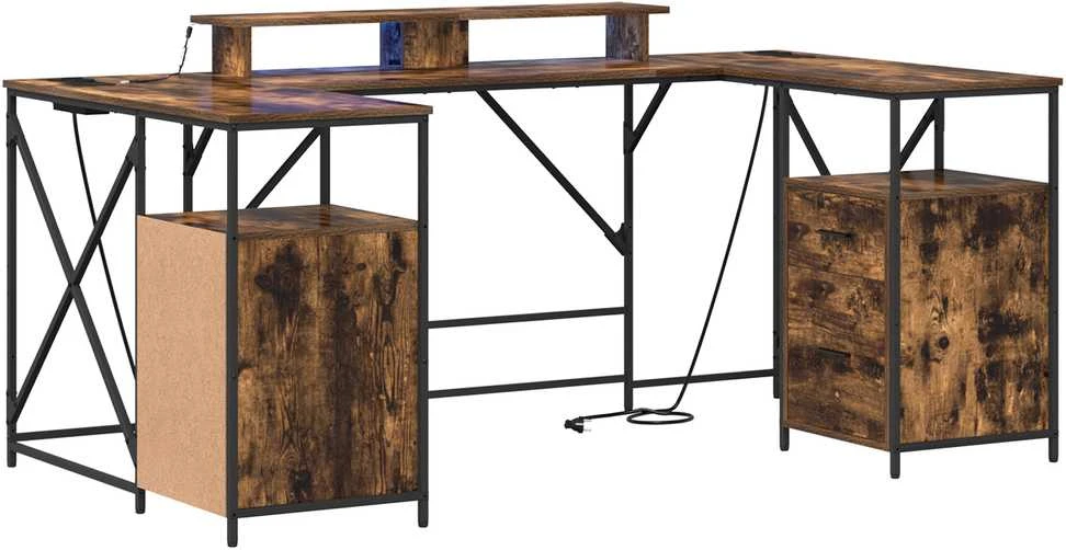 Stalas Rūkyta ąžuolas Apdirbta mediena 182 x 101 x 87,5 cm