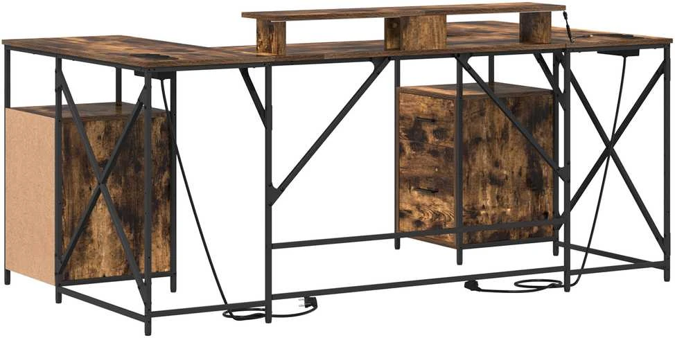 Stalas Rūkyta ąžuolas Apdirbta mediena 182 x 101 x 87,5 cm