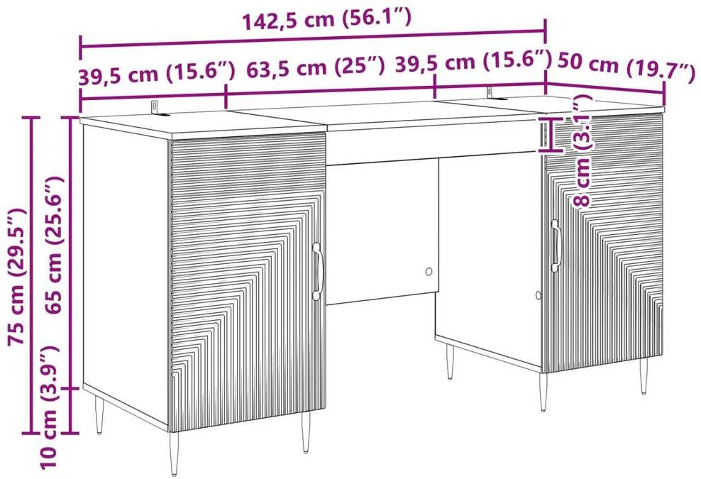 Stalas Sendintos medienos 142,5 x 50 x 75 cm Apdirbta mediena