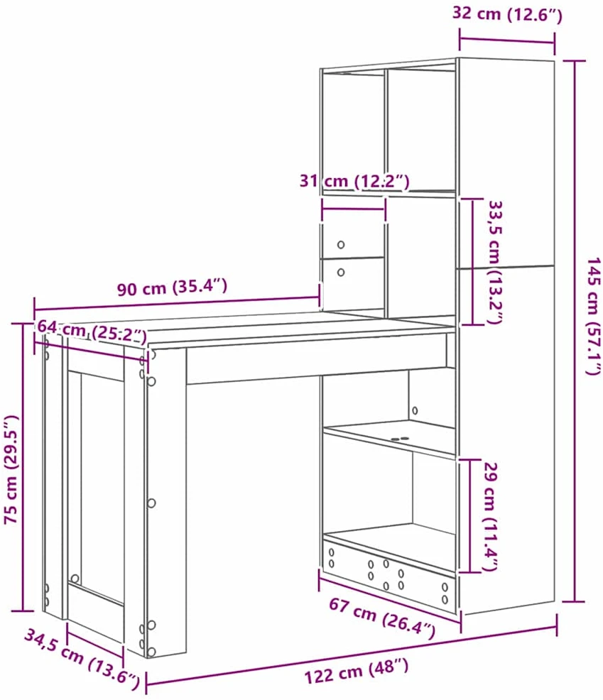 Stalas Senovinis medis Apdirbta mediena 122 x 67 x 145 cm