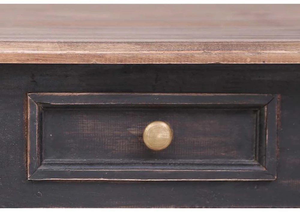 Stalas su 3 stalčiais, 117x57x75cm, raudonmedžio masyvas