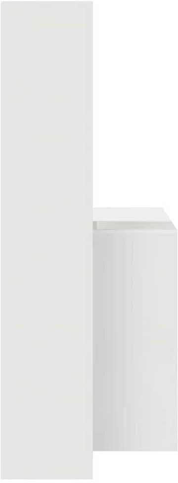 Stalas su lentyna Balta 138,5 x 55 x 143 cm Apdirbta mediena