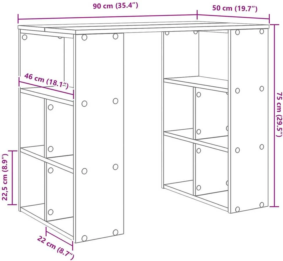 Stalas Balta Apdirbta mediena 90 x 50 x 75 cm