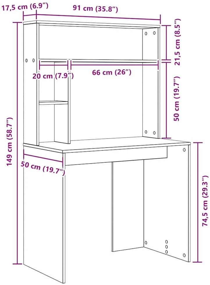 Stalas Balta 91 x 50 x 149 cm Apdirbta mediena