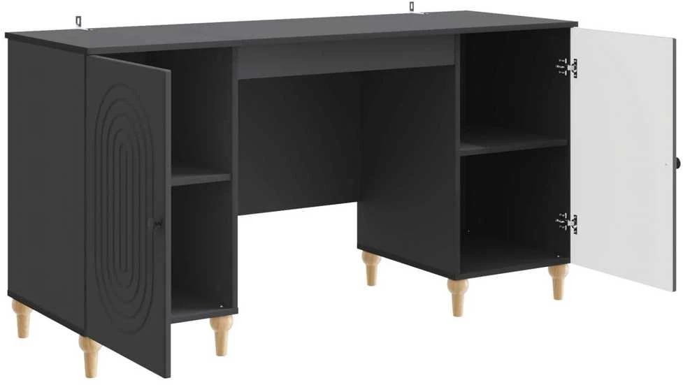Stalas Juoda 142,5 x 50 x 75 cm Apdirbta mediena