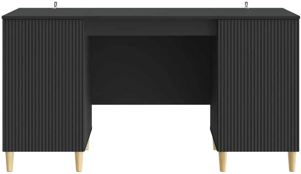 Stalas su lentyna Juoda 142,5 x 50 x 75 cm Apdirbta mediena