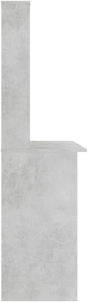 Stalas su lentynomis, betono pilkos sp., 110x45x157cm, MDP