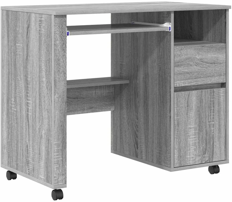 Stalas su ratais Pilkas Sonoma Apdirbta mediena 91 x 50 x 77 cm