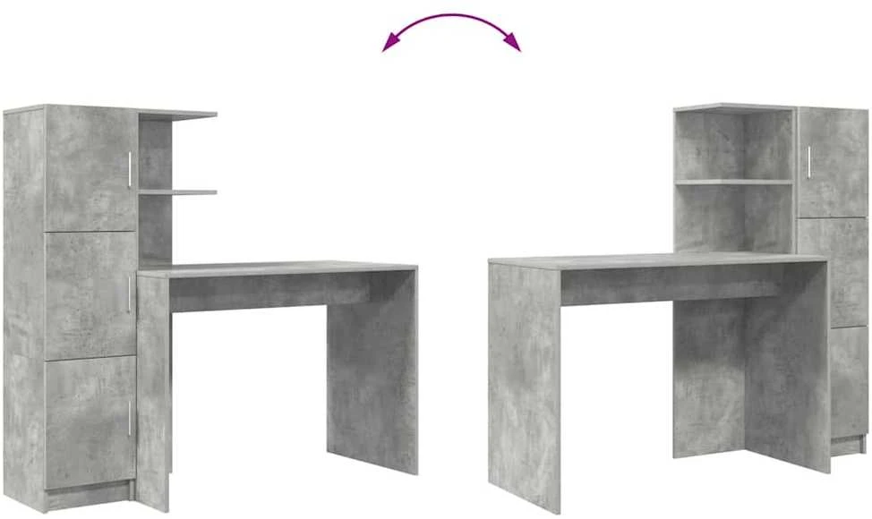 Stalas Betono pilka 133.5 x 50 x 124 cm 2 vnt.
