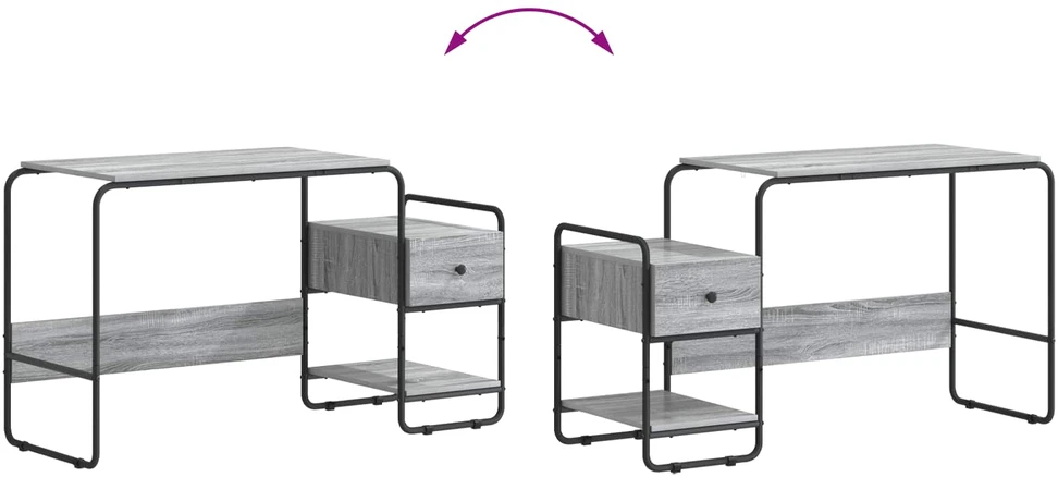 Stalas su saugojimo vieta Pilka Sonoma 131,5 x 50 x 75,5 cm
