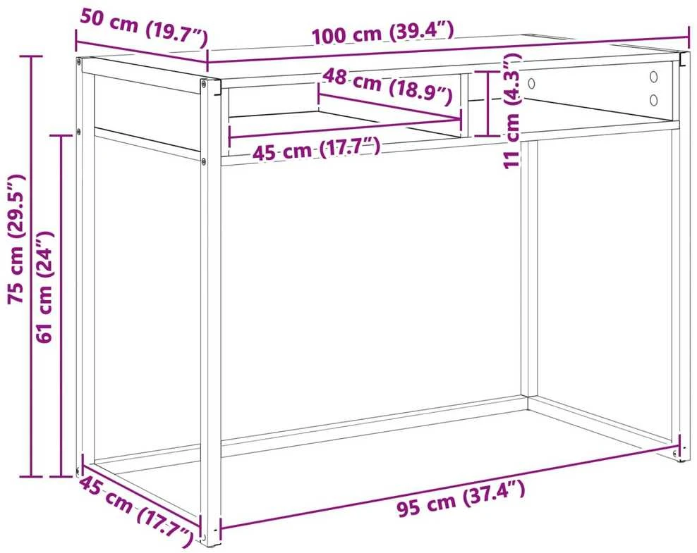 Stalas Sonoma Apdirbta mediena 100 x 50 x 75 cm