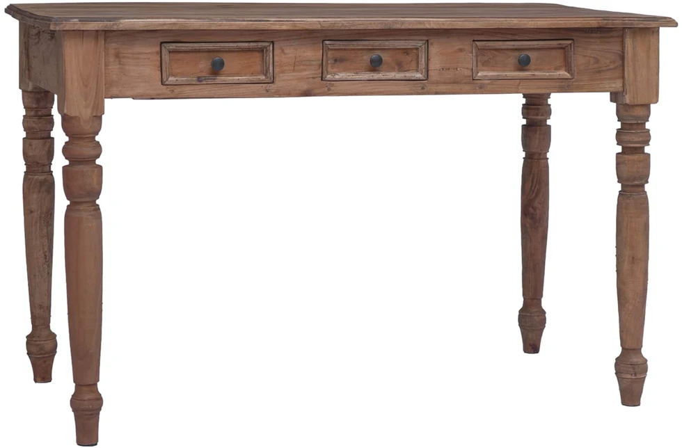 Stalas su stalčiais, 117x57x75cm, raudonmedžio medienos masyvas