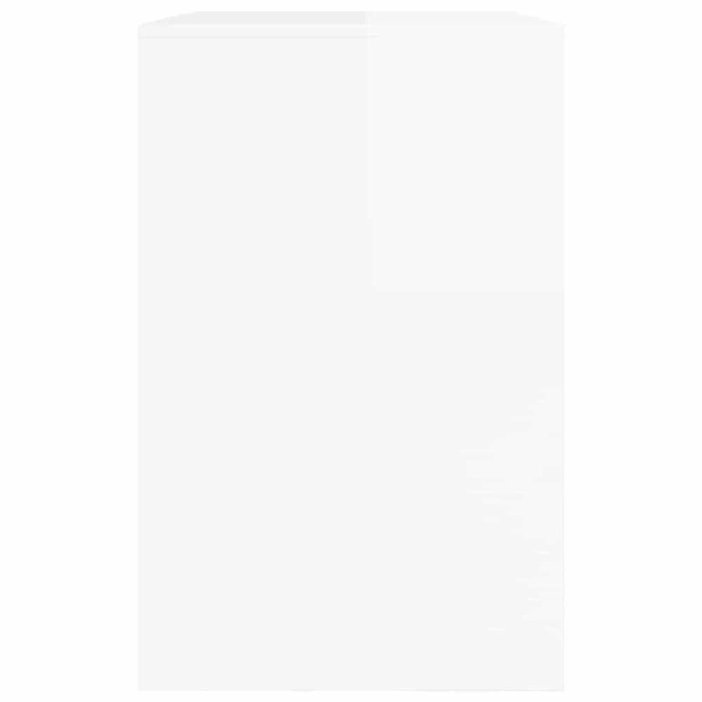 Stalas su stalčių Aukšto Blizgesio Baltas 100 x 50 x 78 cm
