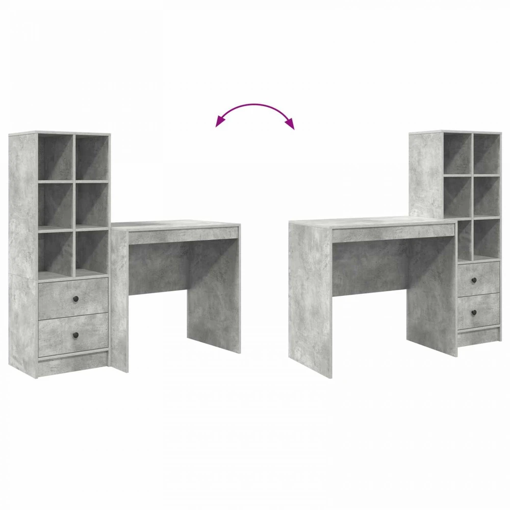 Stalas Betono pilka 125,5 x 50 x 127 cm 2 vnt.
