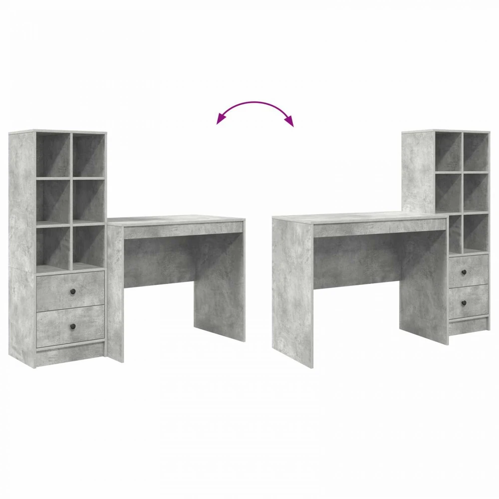 Stalas Betono pilka 135,5 x 50 x 127 cm 2 vnt.