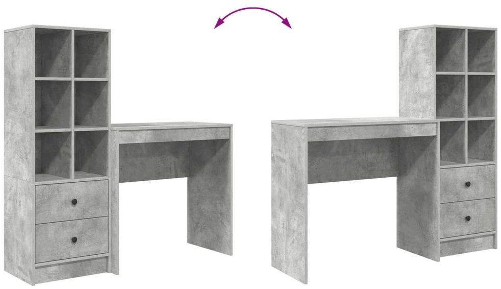 Stalas Betono pilka 125,5 x 40 x 127 cm 2 vnt.
