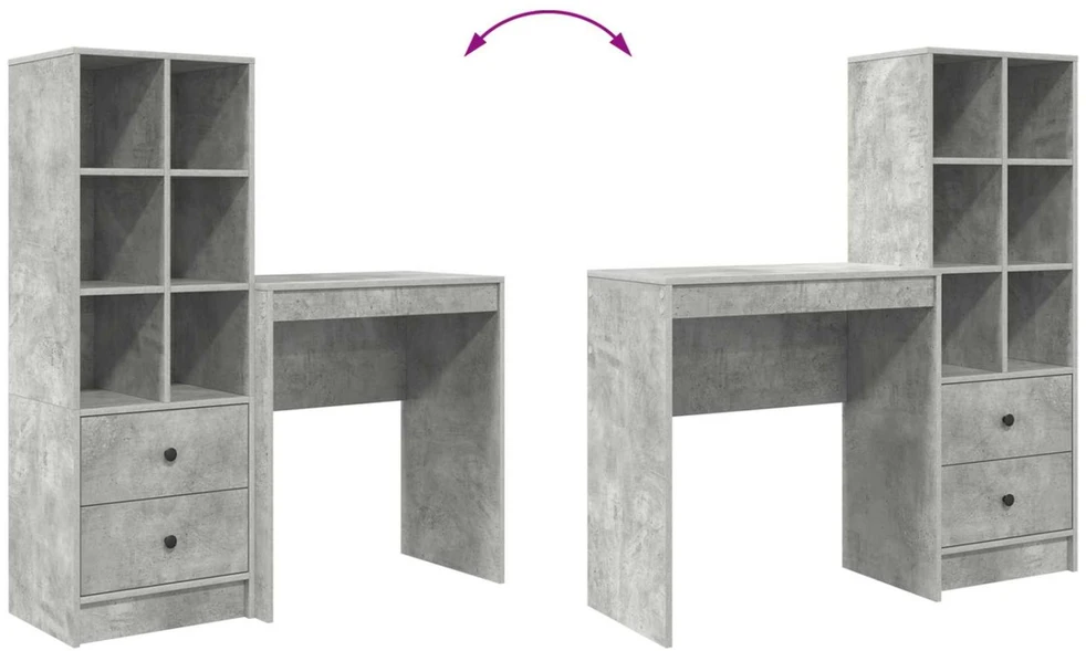Stalas Betono pilka 115,5 x 40 x 127 cm 2 vnt.