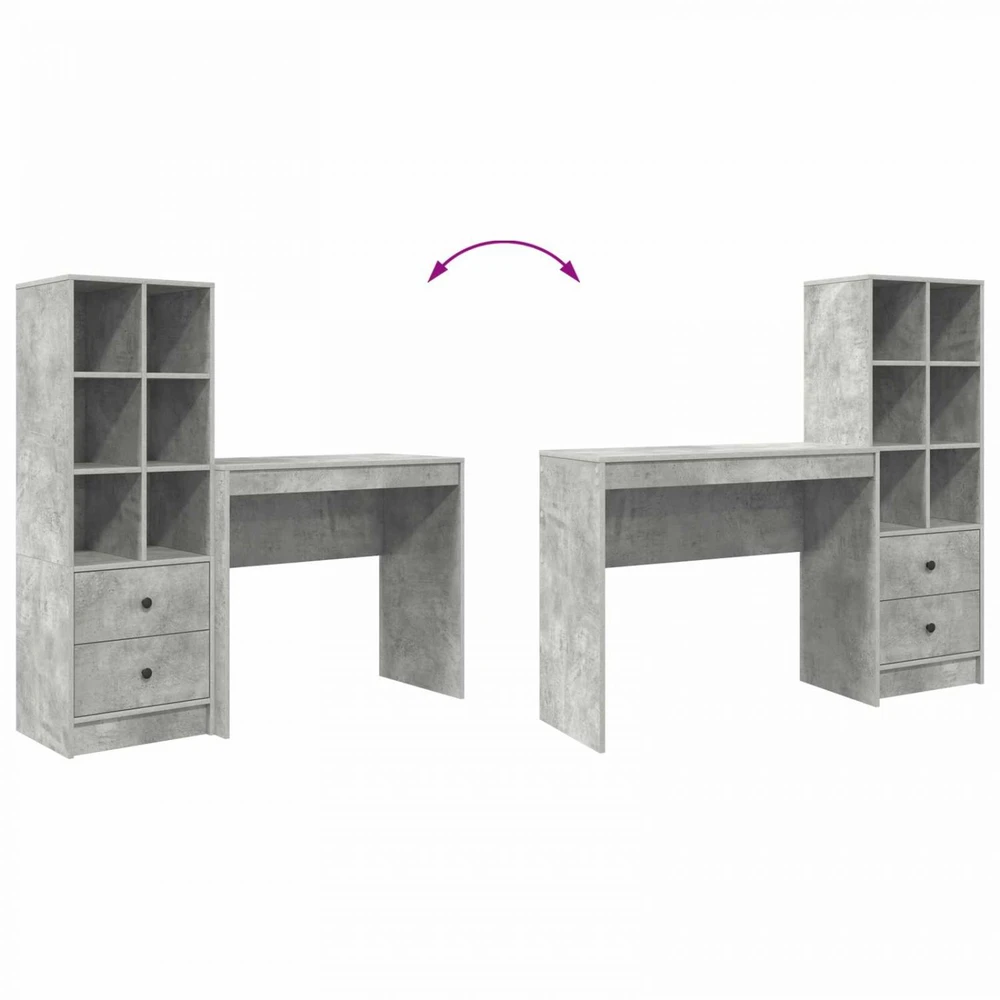 Stalas Betono pilka 135,5 x 40 x 127 cm 2 vnt.