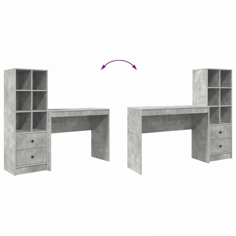 Stalas Betono pilka 145,5 x 40 x 127 cm 2 vnt.