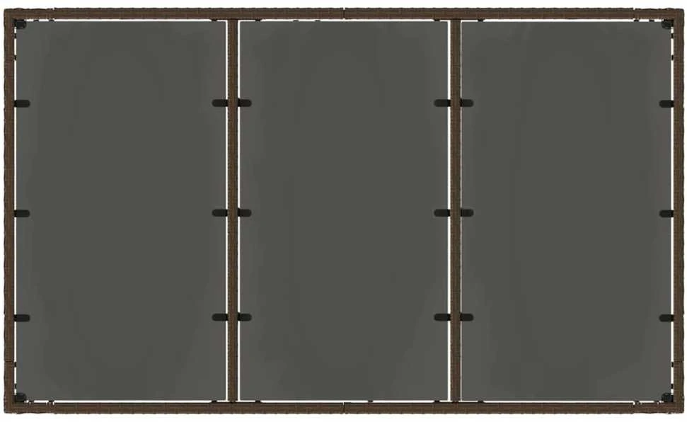 Stalas su stikliniu stalviršiu, rudas, 150x90x75cm, ratanas