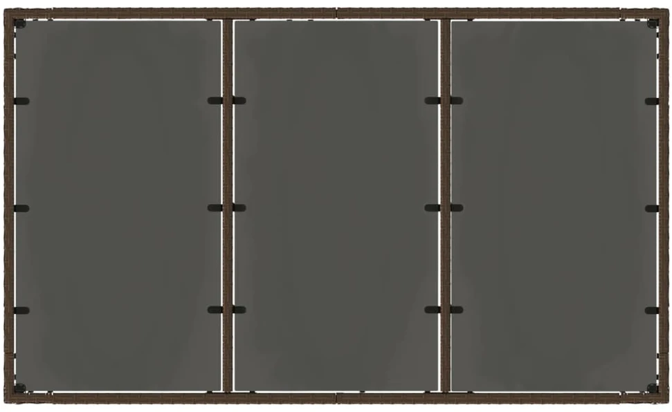 Stalas su stikliniu stalviršiu, rudas, 150x90x75cm, ratanas